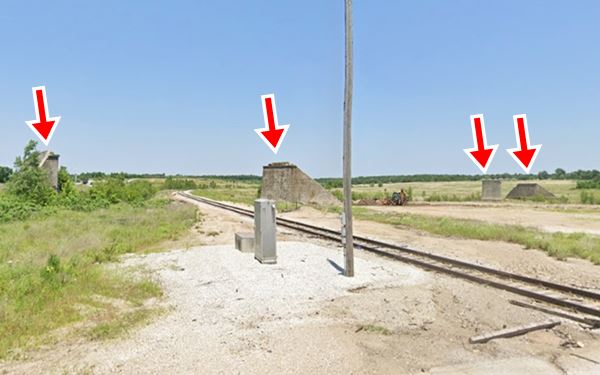 abutements of the former streetcar overpass, railroad