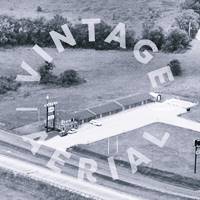 black and white aerial photo of motel from 1987