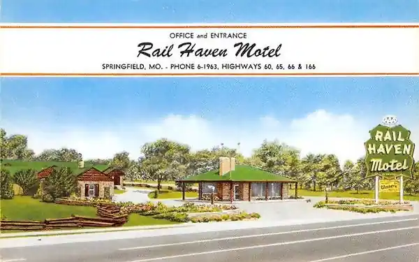 Rail Haven Motel postcard Rail Haven Motel 1940s postcard