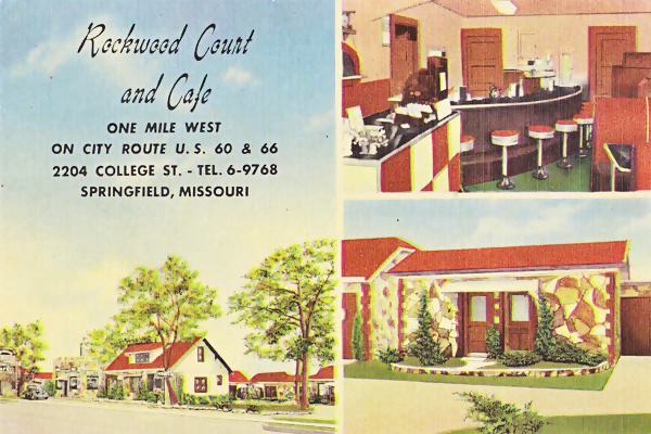 Rockwood Motor Court 1940s postcard