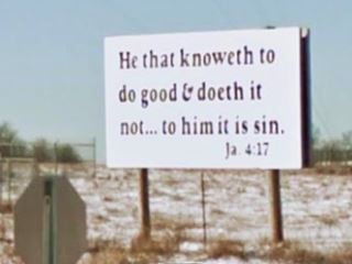 billboard with Scripture, Route 66 Rescue Billboard citing the Scripture