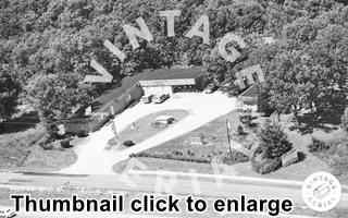 vintage black and white aerial photo thumbnail, a motel