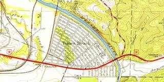 1945 USGS map of Route 66 in Times Beach