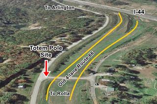 satellite view map of Route 66