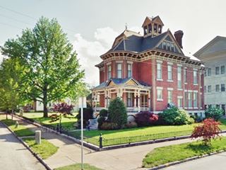 gable roof Victorian style mansion