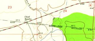 detail of a USGS Topographic map of 1957