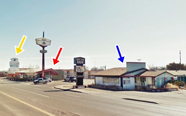 Denny’s, Apache Motel and Circle S motel nowadays