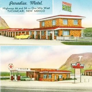 Paradise Motel, postcard Route 66 Tucumcari