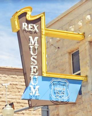 Neon sign, color: retro vintage sign in a 1950 style of a museum in Gallup NM