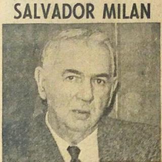 Salvador Milan portrait of Salvador Milan, black and white newspaper photo