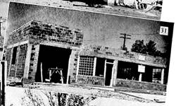 1946 Sam’s Service US66 ABQ 1946 black and white photo of a gas station under construction