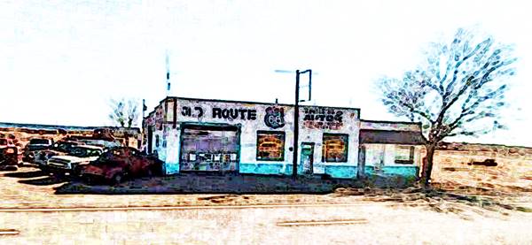 Vintage Route 66 Garage in San Jon New Mexico
