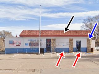 facade of the 1960s Texaco station, Santa Rosa, New Mexico
