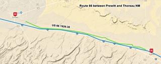 Map of US66 in Prewitt