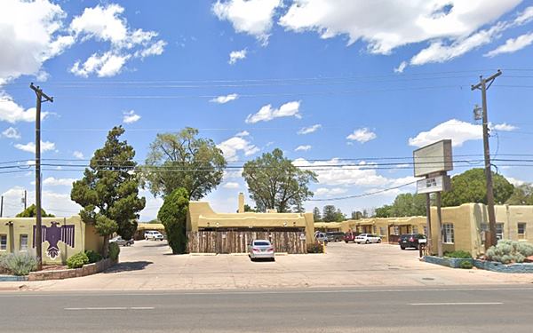 former adobe Pueblo styled motel