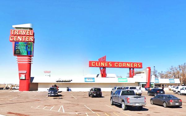 Clines Corners nowadays, cars, neon signs, Route 66 NM