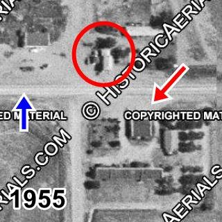 1955 black and white aerial photo