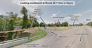 detail of the Fork west of Sayre on Route 66