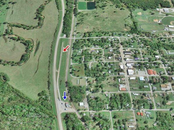 Route 66 and Depew in a satellite view