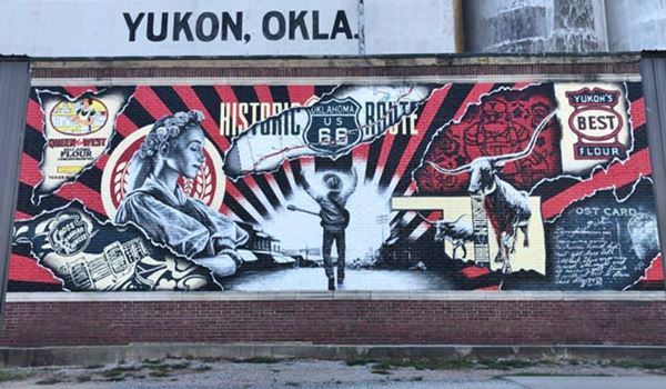mural with Yukon icons