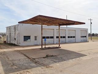 box shaped gas station with detached canopy