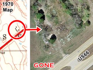 site of Country Court Motel map and view of foundations