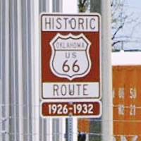 Historic Route 66 sign Tulsa brown and white historic U.S. 66 1926-1932 sign