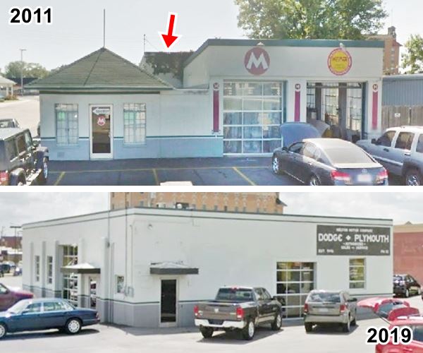 former Humble station from the 1930s then and now views