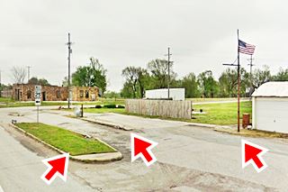 curb and concrete pump island