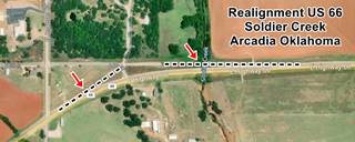 Route 66 Map at Soldier Creek Arcadia Route 66 realignmente map Arcadia