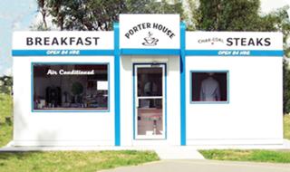 Porter House Valentine Diner, Weatherford small, neat, restored Valentine diner