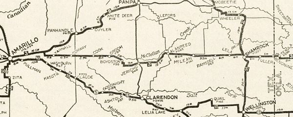 1924 roadmap of east Texas
