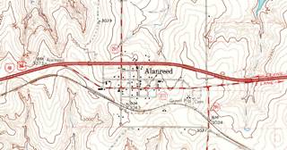 USGS map from 1963 showing Alanreed and US66