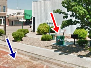 trees, plaza and the monument