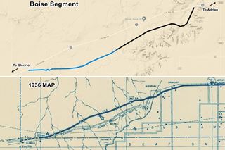 Route 66 in Boise TX map from 1936 Route 66 roadmap in Boise