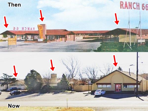 motel in a 1950 postcard and nowadays