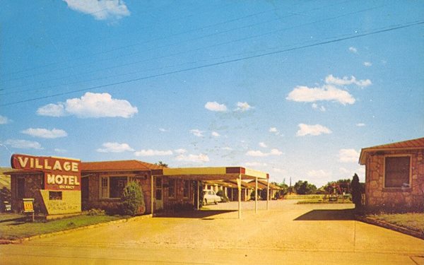 Village Motel in Shamrock 1950s postcard